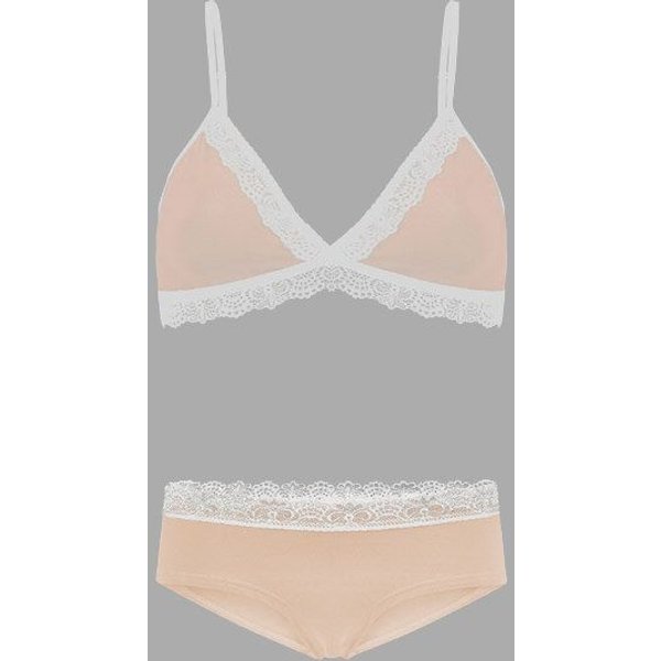 Frija Omina Set: Bio BH + Hipster Spitze hell