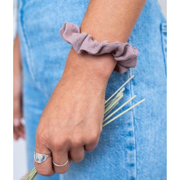 obumi Haargummi - Scrunchie aus Leinen in vielen Farben
