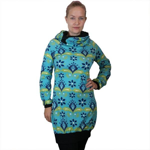 liebewicht Kapuzenkleid KapOn Jersey bunt/schwarz oder schwarz/bunt