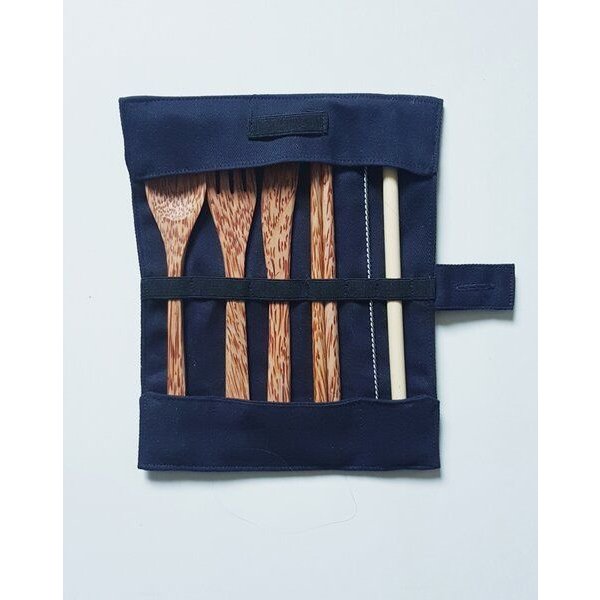 BAGHI Reise Besteckset Coco/Bamboo 6-teilig in Baumwolltasche