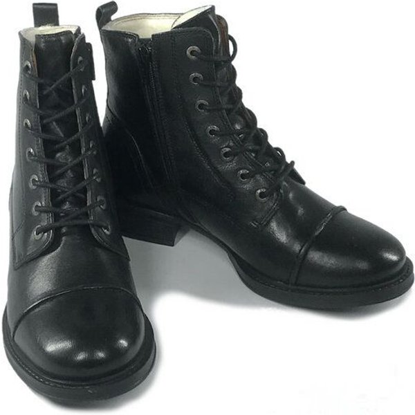 Ten Points gefütterte Schnürstiefel, Pandora Boots, vegetabil gegerbtes Leder