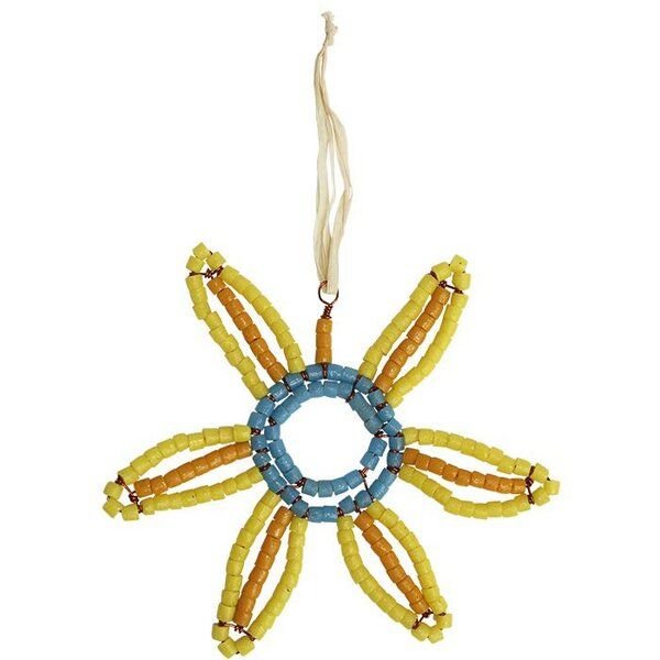 Global Mamas Upcycling Christbaumschmuck - Sonnenblume - Geschenkdeko - Weihnachtsdeko