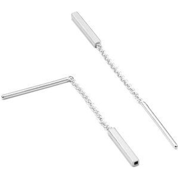 Jonathan Radetz Jewellery Ohrstecker fineSQUARE, Silber 925, Sterlingsilber, Länge 10 - 40 mm, Handmade in Germany