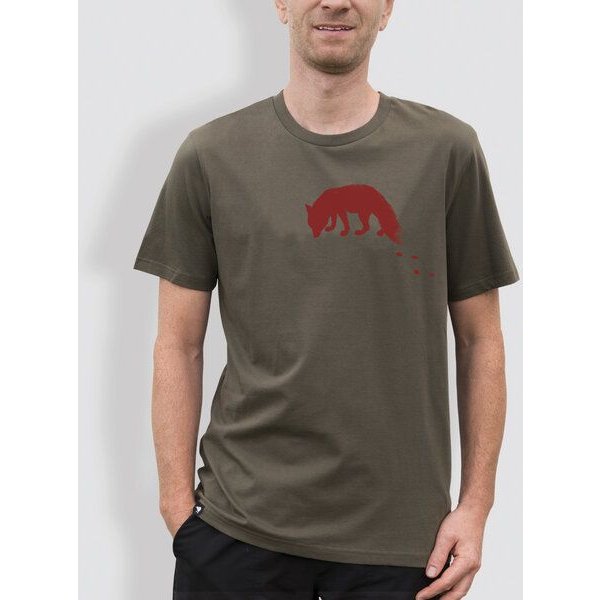 little kiwi Herren T-Shirt, "Spuren", Khaki