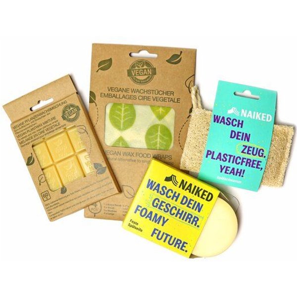 nuts innovations und NAIKED Set Wachstücher mit DIY Kit und Reinigung, vegan