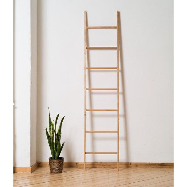 kleiderleiter_de Kleiderleiter lang 212 cm für hohe Räume und Galerie- oder Loftwohnungen, (Eiche, Buche, Nussbaum oder weiß lackiert)