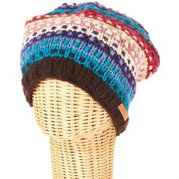 short'n'pietz Schurwollmütze bunt, handgestrickt