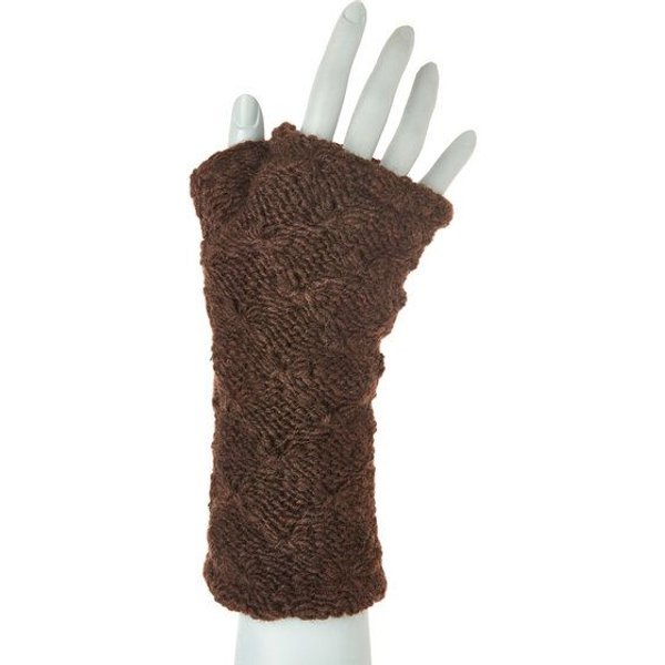 short'n'pietz Schurwollhandstulpen mit Rautenstrickmuster, handgestrickt