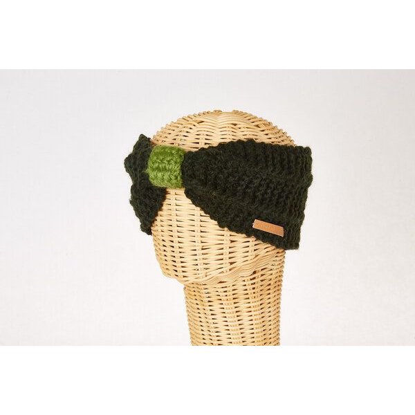 short'n'pietz Schurwollstirnband zweifarbig mit Knoten, handgestrickt