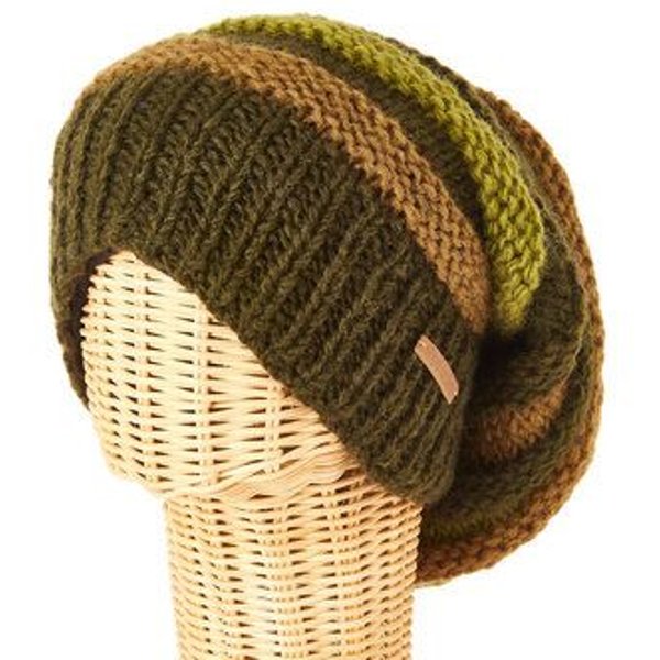 short'n'pietz Schurwollmütze gestreift, handgestrickt