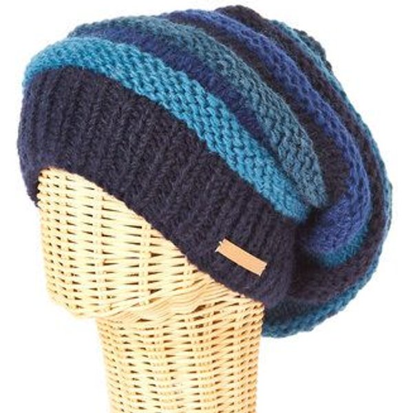 short'n'pietz Schurwollmütze gestreift, handgestrickt