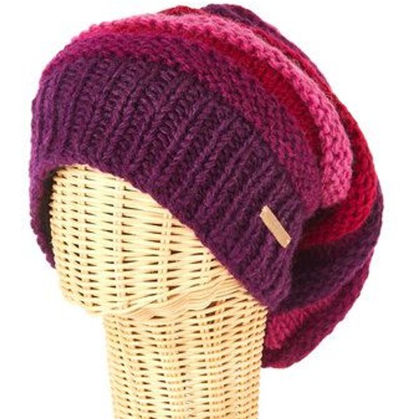 short'n'pietz Schurwollmütze gestreift, handgestrickt