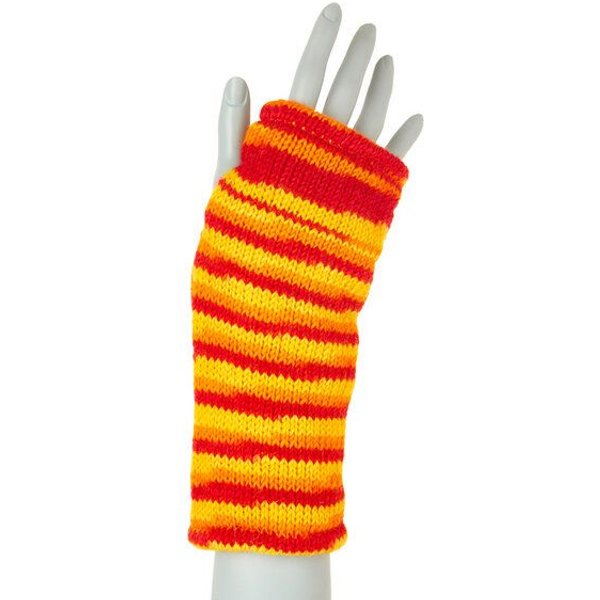 short'n'pietz Schurwollhandstulpen gestreift, handgestrickt