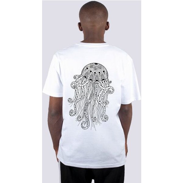 vis wear Yoga Qualle, Männer Premium T-Shirt aus Bio Baumwolle, Back Print
