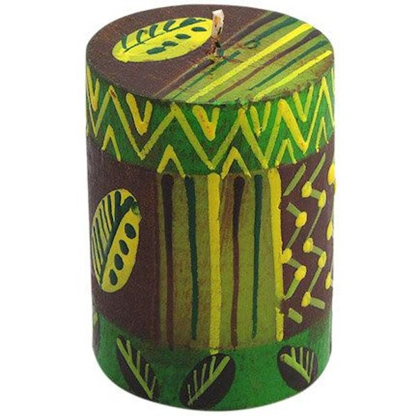 Bunte Kerzen - BABA - M/L - Handbemalte Stumpenkerzen - nobunto Südafrika
