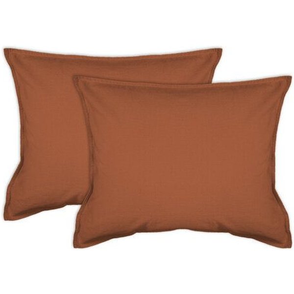 jilda-tex 2er Pack Kissenbezug in Stone-Washed Optik 100% Bio-Baumwolle Uni Made in Green 45x45cm 50x50cm