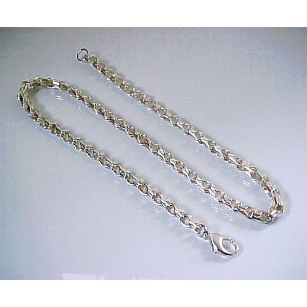 S.W.w. Schmuckwaren Handgearbeitete Halskette - massiv 925 Silber - 50cm