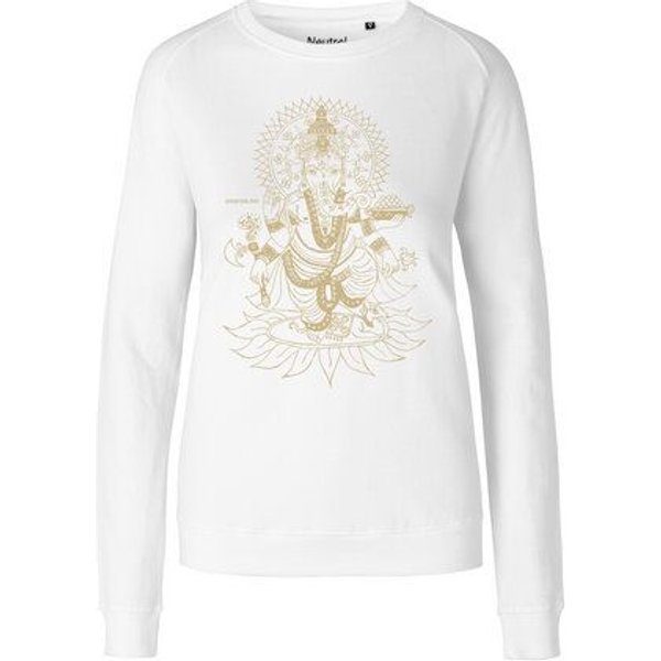 Peaces.bio - handbedruckte Biomode Bio Damen-Sweatshirt Ganesha