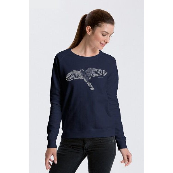Peaces.bio - handbedruckte Biomode Bio Damen-Sweatshirt Sperber