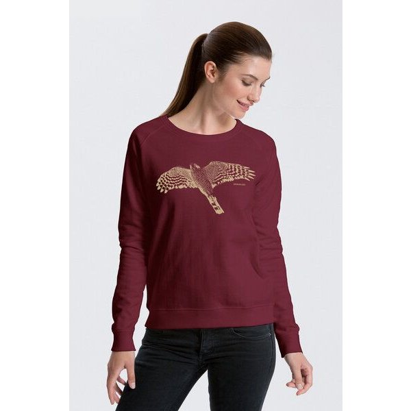 Peaces.bio - handbedruckte Biomode Bio Damen-Sweatshirt Sperber