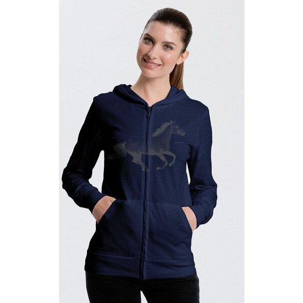 Peaces.bio - handbedruckte Biomode Bio-Jersey-Zip-Hoodie Horsepower