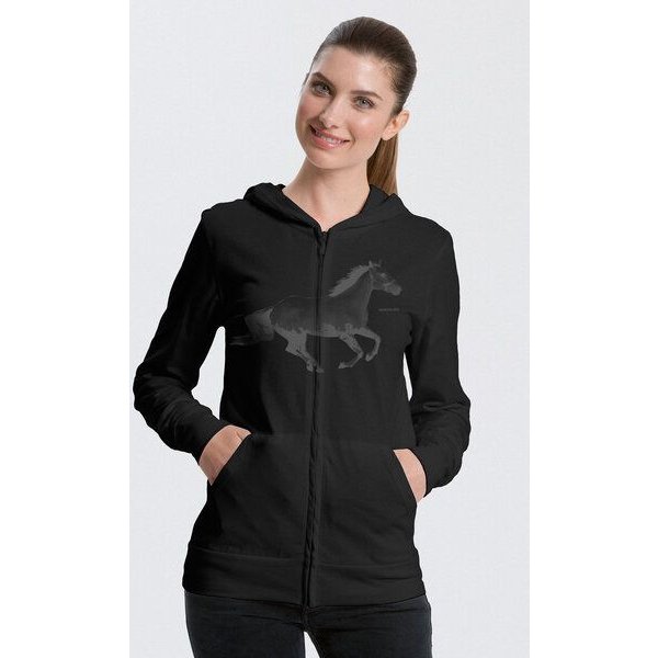 Peaces.bio - handbedruckte Biomode Bio-Jersey-Zip-Hoodie Horsepower