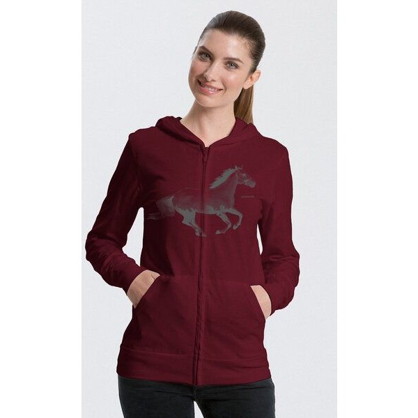 Peaces.bio - handbedruckte Biomode Bio-Jersey-Zip-Hoodie Horsepower