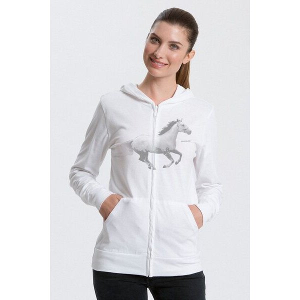 Peaces.bio - handbedruckte Biomode Bio-Jersey-Zip-Hoodie Horsepower