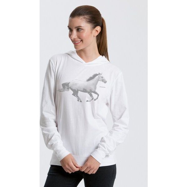 Peaces.bio - handbedruckte Biomode Bio-Jersey-Kapuzensweater Horsepower