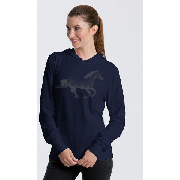 Peaces.bio - handbedruckte Biomode Bio-Jersey-Kapuzensweater Horsepower