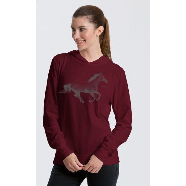 Peaces.bio - handbedruckte Biomode Bio-Jersey-Kapuzensweater Horsepower