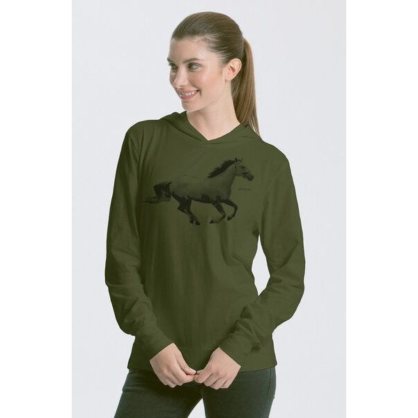 Peaces.bio - handbedruckte Biomode Bio-Jersey-Kapuzensweater Horsepower