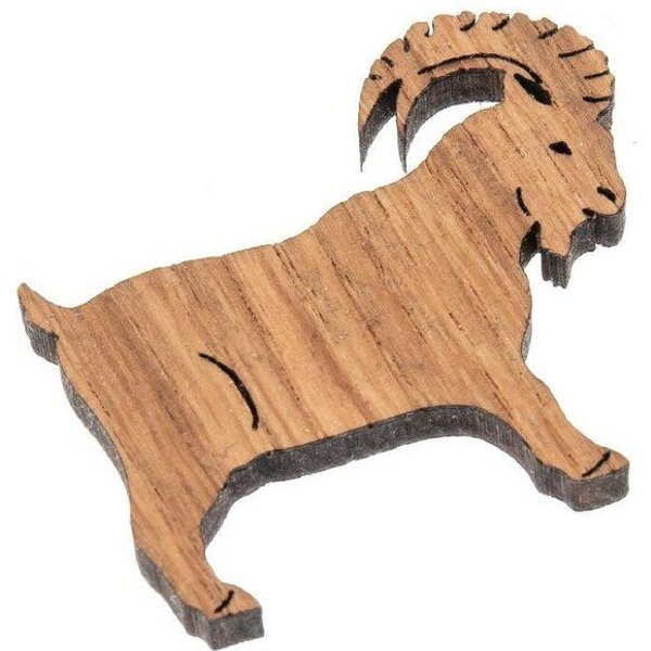 ReineNatur Steinbock Magnet aus Eichenholz geölt - 4er-Set