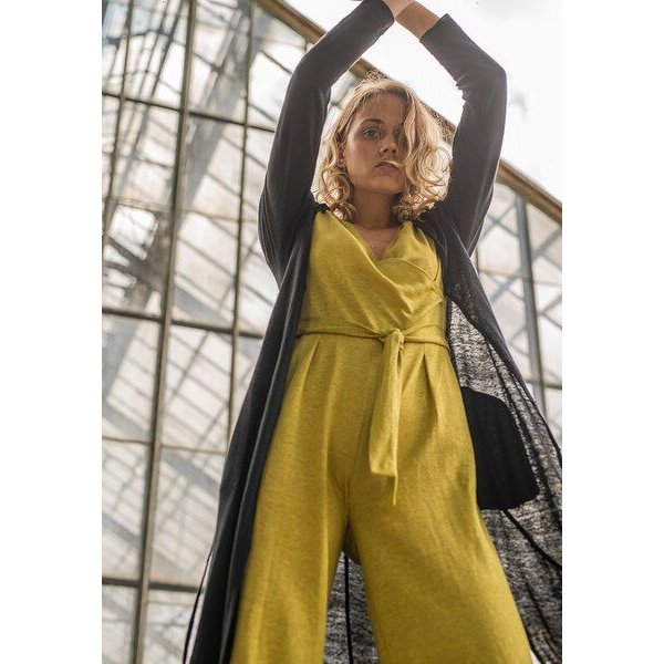 Alma & Lovis Leinen-Strickmantel mit Bindegürtel | Linen Coat