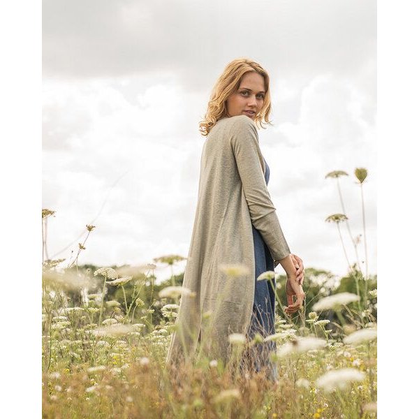 Alma & Lovis Leinen-Strickmantel mit Bindegürtel | Linen Coat