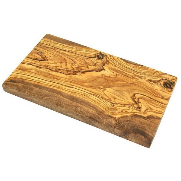 Olivenholz erleben Frühstücksbrett ECKIG (25 x 15 cm) aus Olivenholz