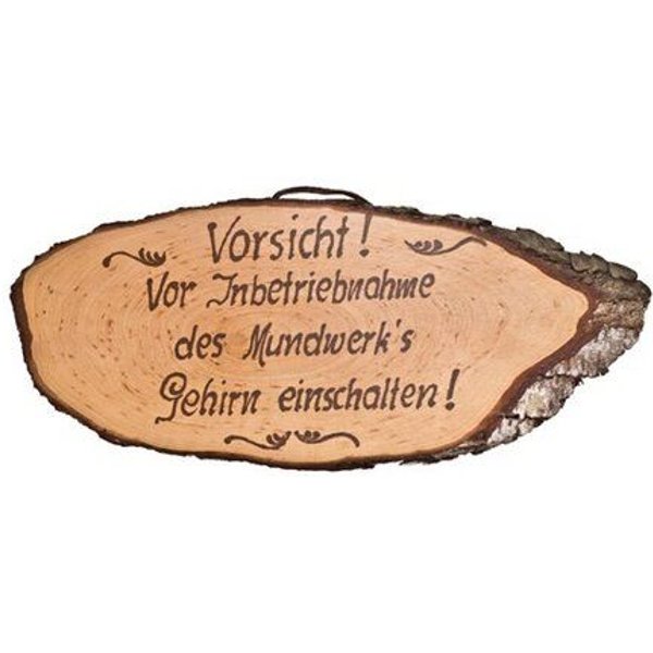 ReineNatur Rindenscheibe mit Spruch - Größe: ca. 32 cm