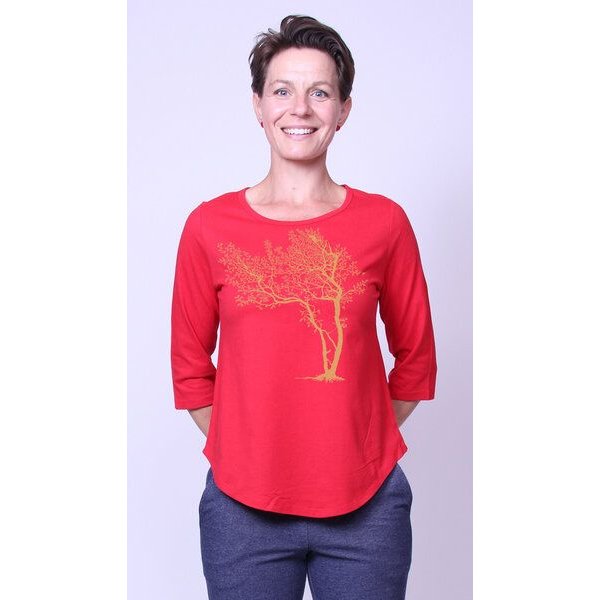 Peaces.bio - handbedruckte Biomode Bio-Damen-3/4 Arm Shirt- Fancy Tree