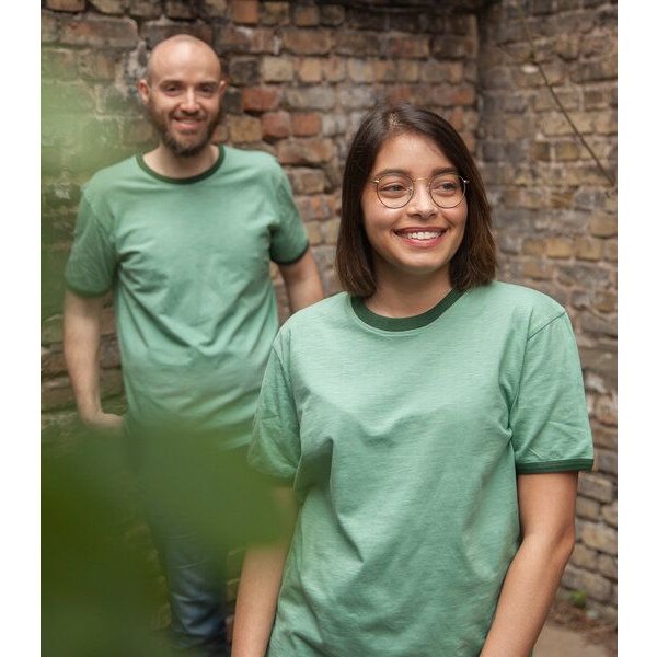 päfjes Basic Ringer Unisex T-Shirt - Fair gehandelt aus Baumwolle Slub - Bio