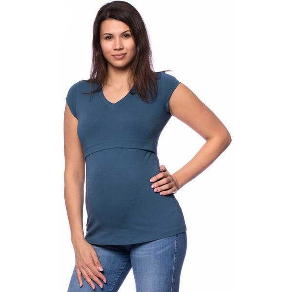 Milchshake 108 BASIC Umstands- und Stillshirt V-Neck mit kurzarm aus weicher Bio-Baumwolle