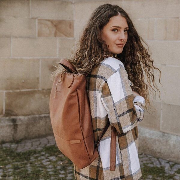 BOWLEANIES TASCHEN Rucksack aus Lederfaserstoff