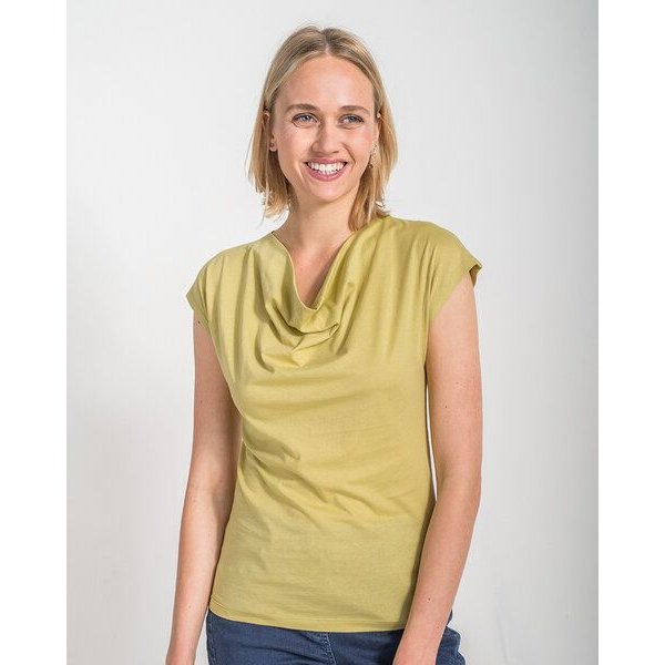 Alma & Lovis Shirt mit Wasserfall-Ausschnitt, aus Bio-Baumwolle | Short Cascade