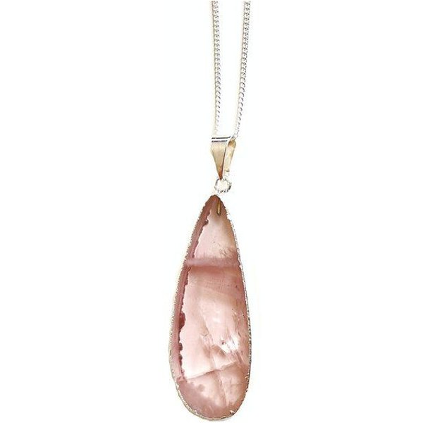Rosenquarz Tropfen Halskette von Crystal and Sage