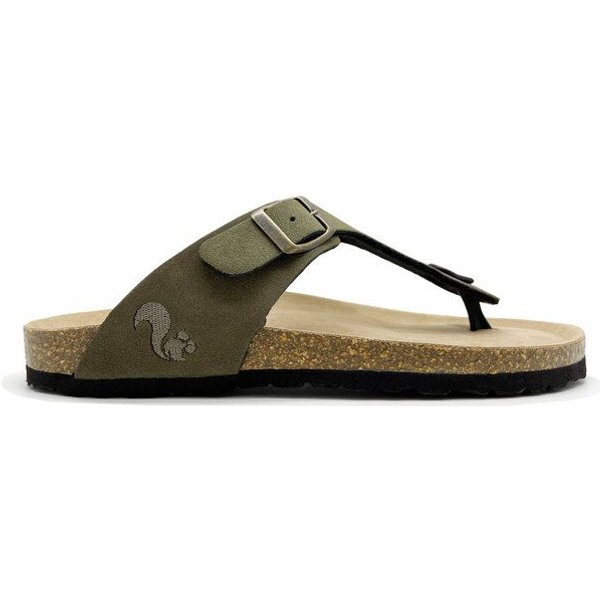 Vegane thies ® Eco Bio Thong Sandale aus rec. PET mit Kork-Tieffussbett