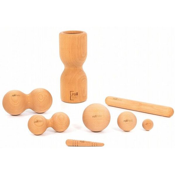 rollholz SET (8-teilig) - das Faszien- und Massageset aus Holz