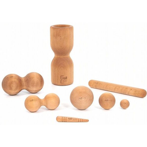 rollholz SET (8-teilig) - das Faszien- und Massageset aus Holz