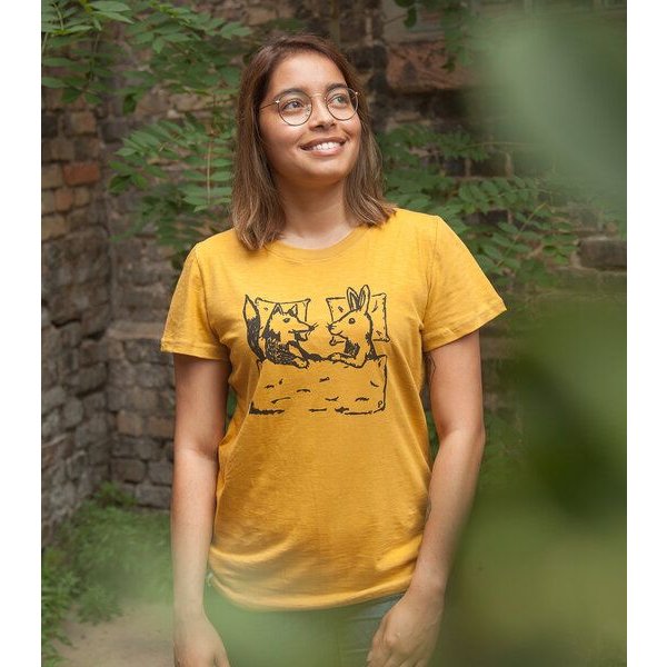 päfjes Fuchs & Hase - Frauen T-Shirt - Fair gehandelt aus Baumwolle Bio - Slub