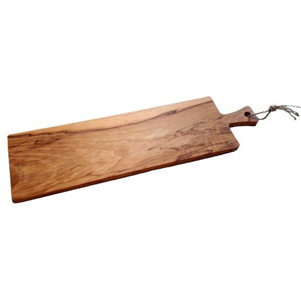 ReineNatur Baguettebrett - Schneidebrett - Mit Griff & Kordel - Esche – Größe: 55 x 15 x 1,5 cm