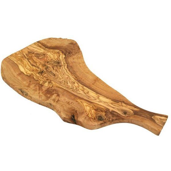 Olivenholz erleben Servierbrett RUSTIKAL mit Griff L 45-49 cm