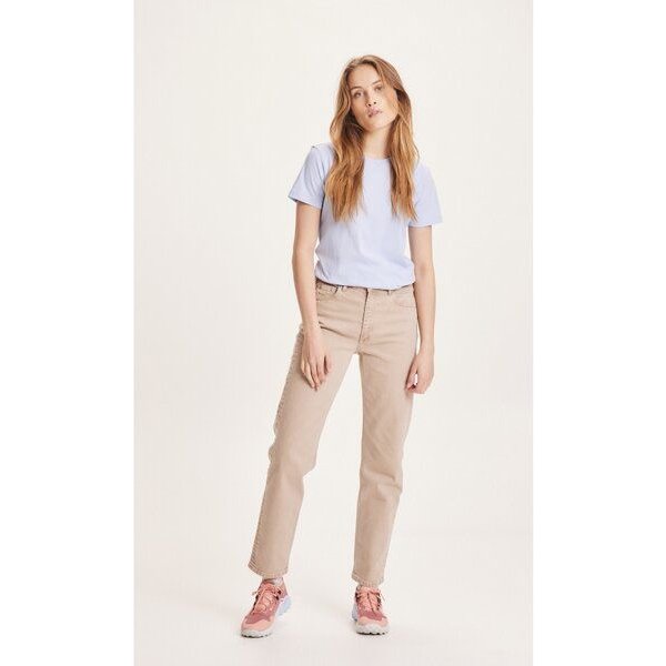 KnowledgeCotton Apparel Straight Twill Pants STELLA - NUANCE BY NATURE